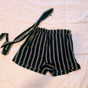 Black and White Stripe Shorts